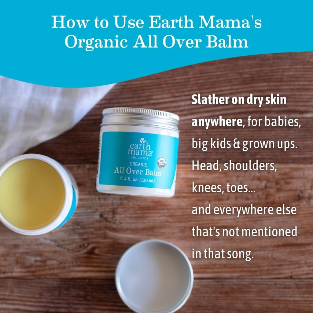 Organic All over Balm - 4 Oz - Certified Organic by Oregon Tilth Baby Face Cream & Lotion Alternative - Multi-Purpose Baby Face Lotion for Sensitive Skin