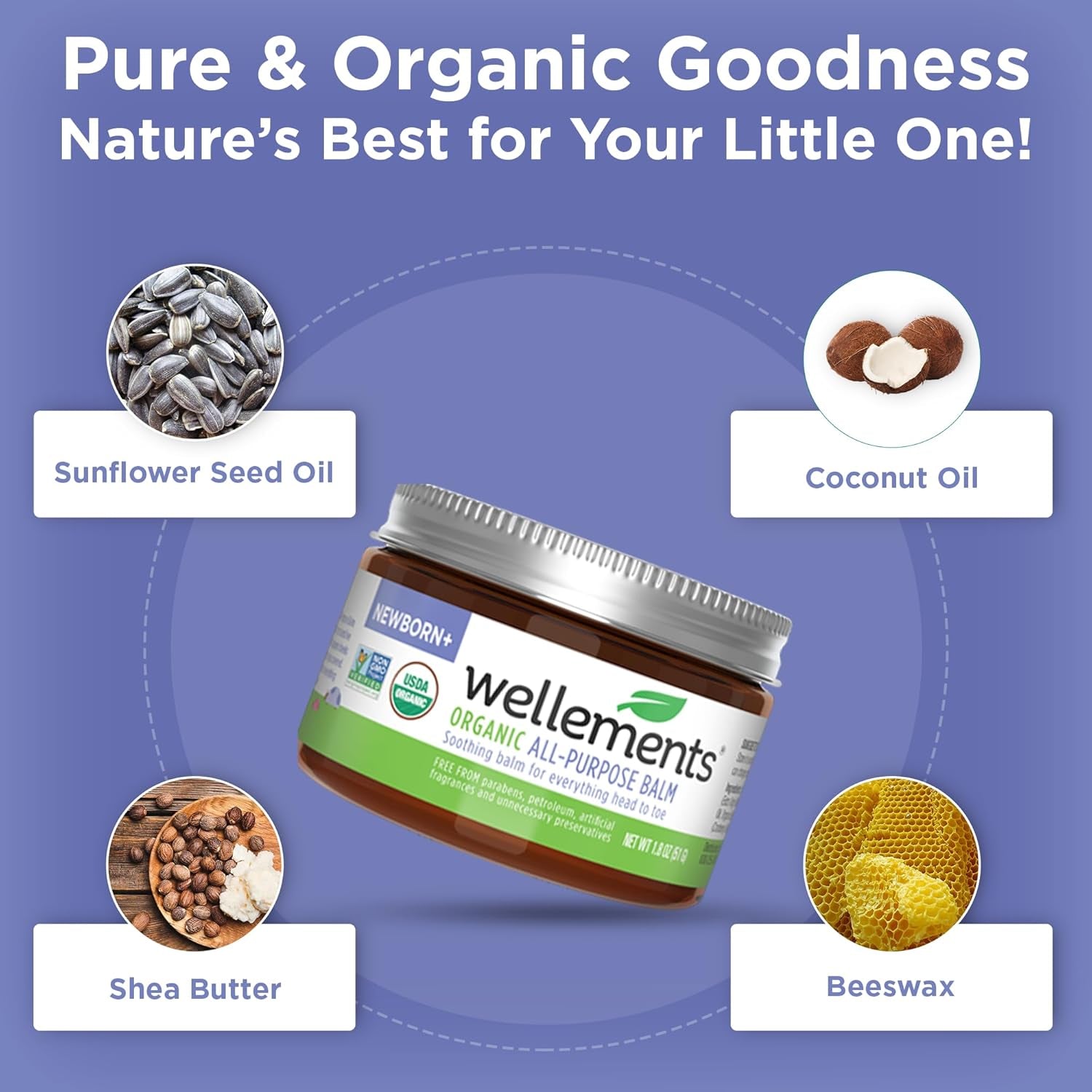 Organic All Purpose Balm for Babies and Kids (1.8 Fl Oz) | Gentle and Soothing All over Baby Ointment* for Dry, Chafed and Sensitive Skin | Free from Petroleum, Parabens and Fragrances