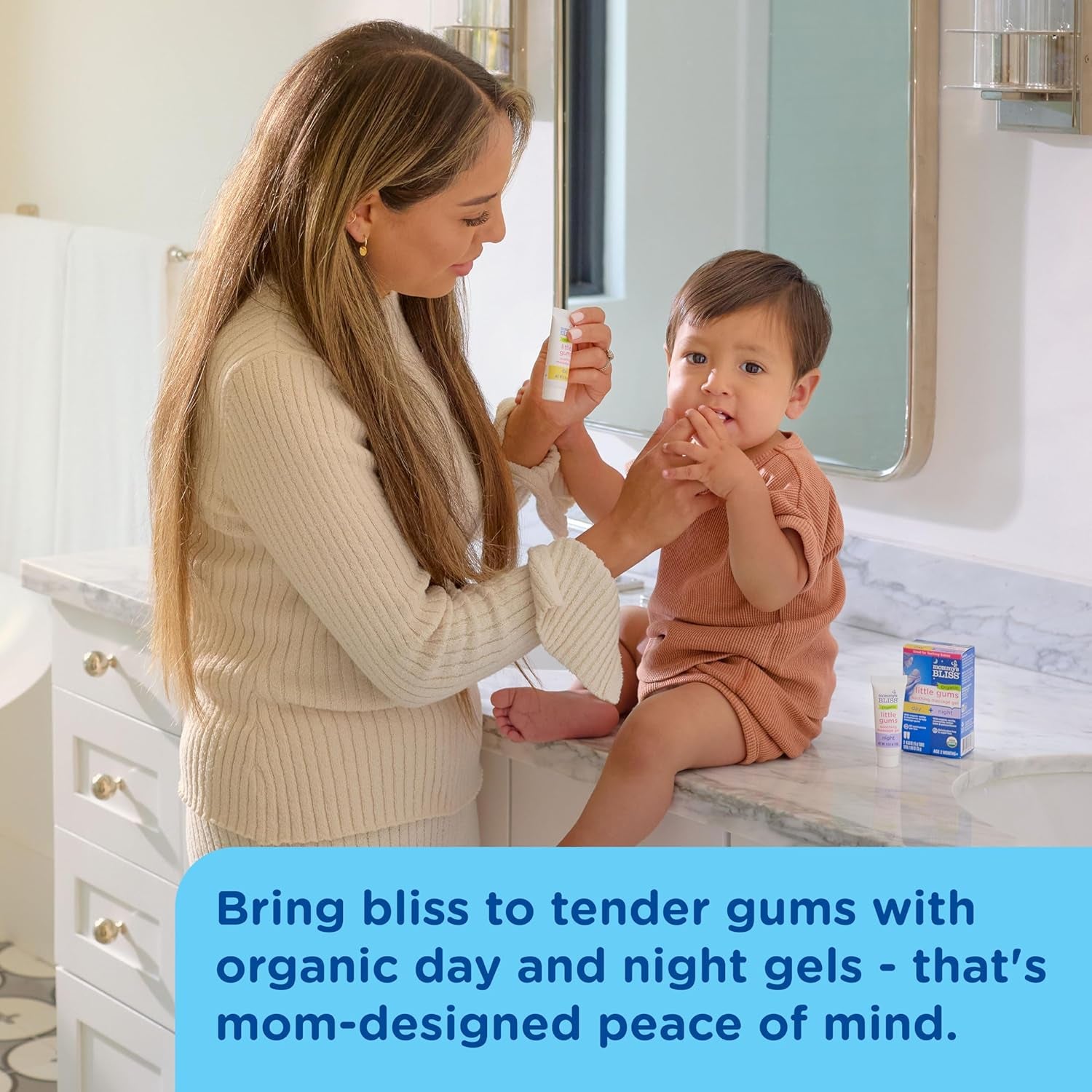 Organic Little Gums Soothing Massage Gel Day and Night Combo, Great for Teething Babies, Age 2 Months+, Sugar Free, Mild & Sweet Flavor, 2 - 0.53 Oz Tubes (Pack of 1)