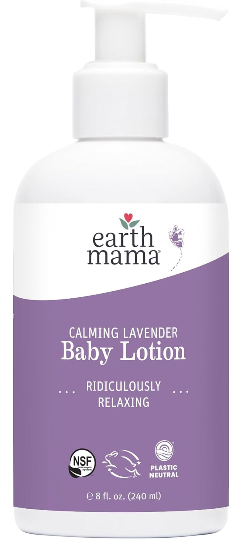 Calming Lavender Baby Lotion for Dry Skin, Calendula Cream for Newborn Skin Care, Children'S Moisturizer with Aloe Juice, Rooibos, & Shea Butter, Lavender Lotion, 8 Fl Oz