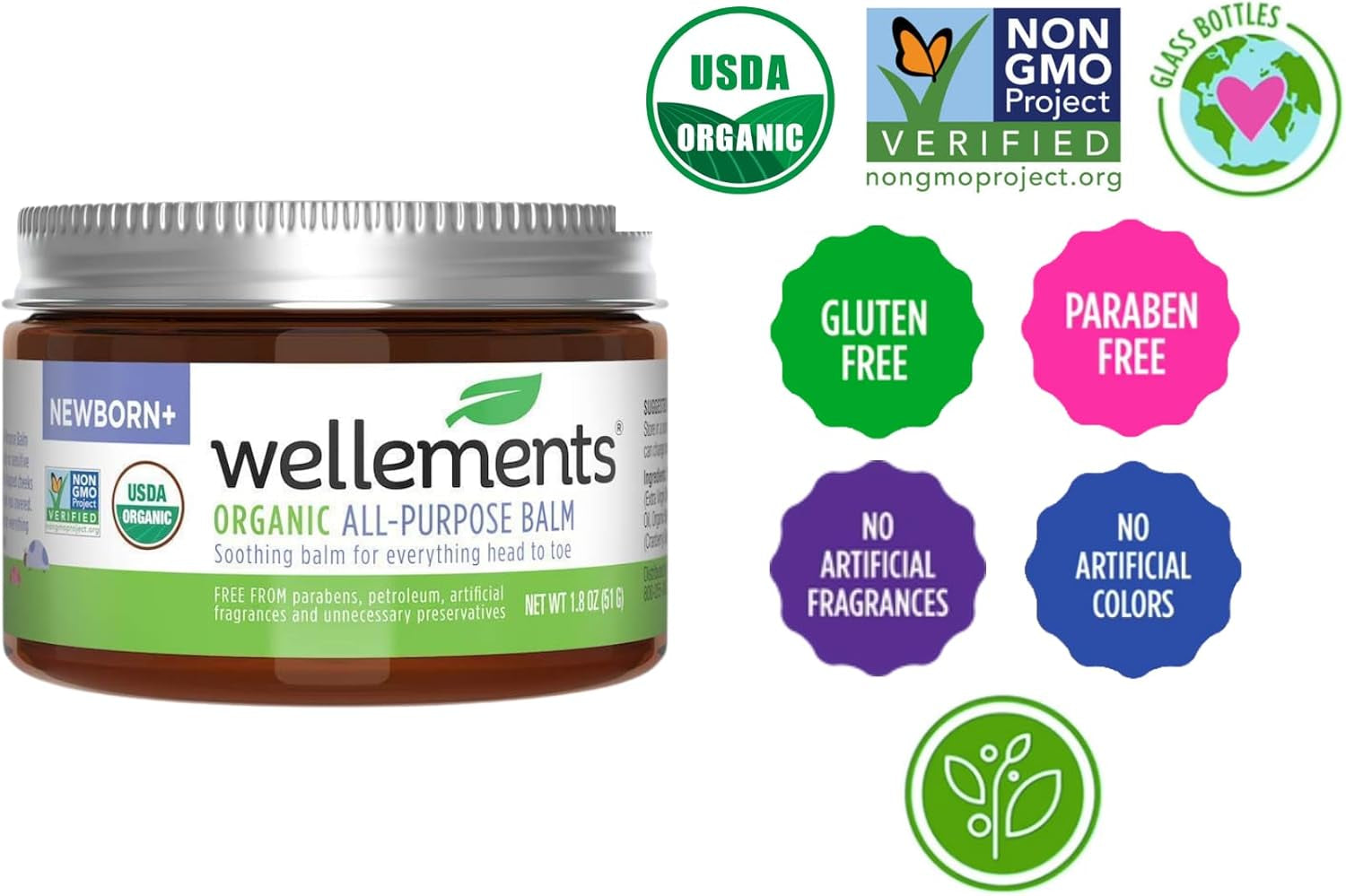 Organic All Purpose Balm for Babies and Kids (1.8 Fl Oz) | Gentle and Soothing All over Baby Ointment* for Dry, Chafed and Sensitive Skin | Free from Petroleum, Parabens and Fragrances