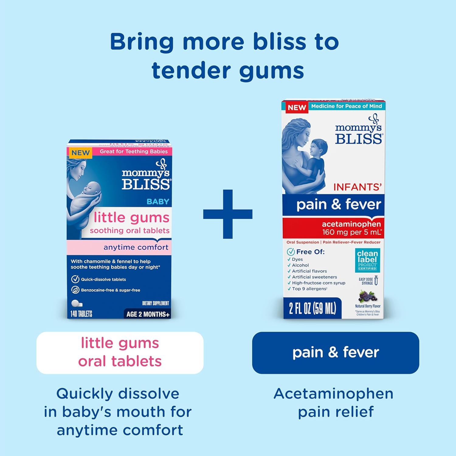Organic Little Gums Soothing Massage Gel Day and Night Combo, Great for Teething Babies, Age 2 Months+, Sugar Free, Mild & Sweet Flavor, 2 - 0.53 Oz Tubes (Pack of 1)