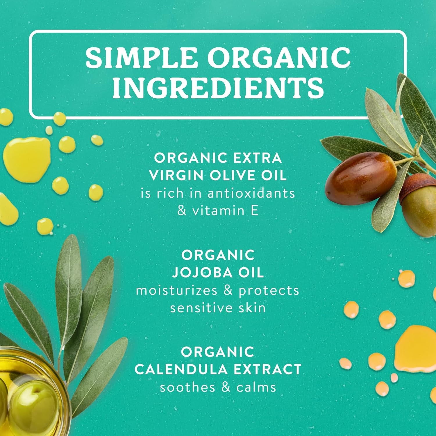 Baby Oil, 100% Organic Ingredients to Soften & Moisturize Dry Skin or Cradle Cap, Soothing Vegan Organic Baby Oil, 4 Fl Oz Glass Bottle