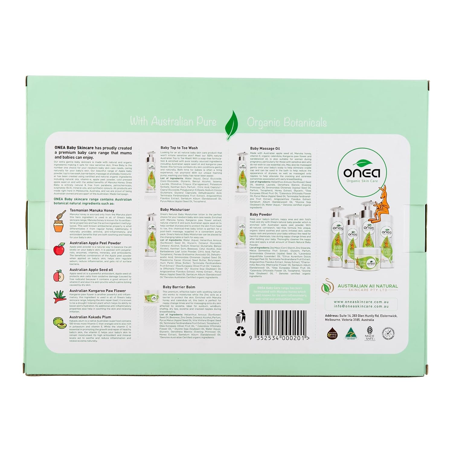 Organic Skincare Baby Gift Pack - Daily Care Baby & Mommy - Newborn Babies Set - Moisturizer & Massage Oil - Paraben & Sulphate Free - for New and Expecting Moms