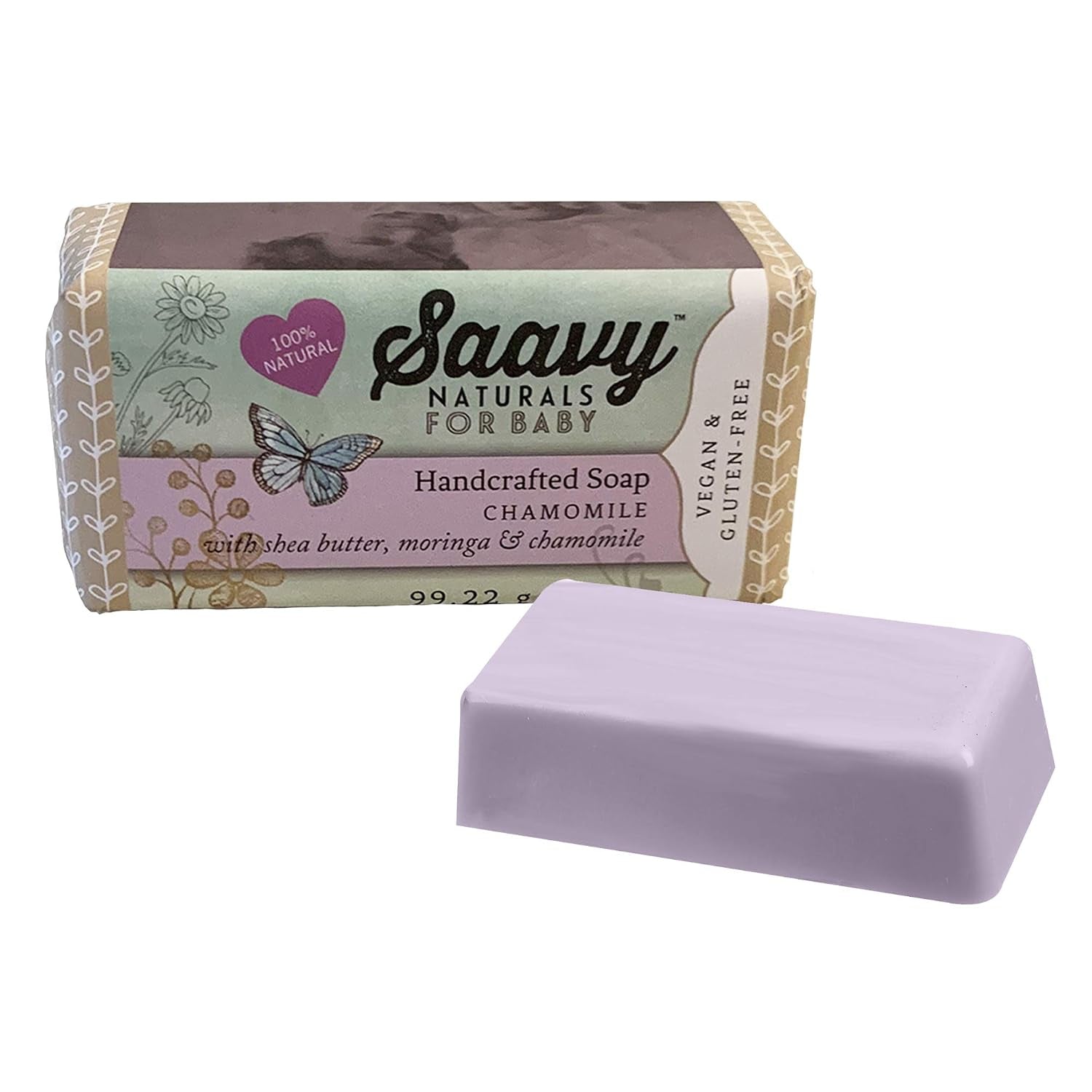 2 PACK Baby Chamomile 3.5 Oz Baby Bar Soap | Organic Skin Care for Infant Bath Time with Shea Butter & Moringa | Baby Shower Gifts |