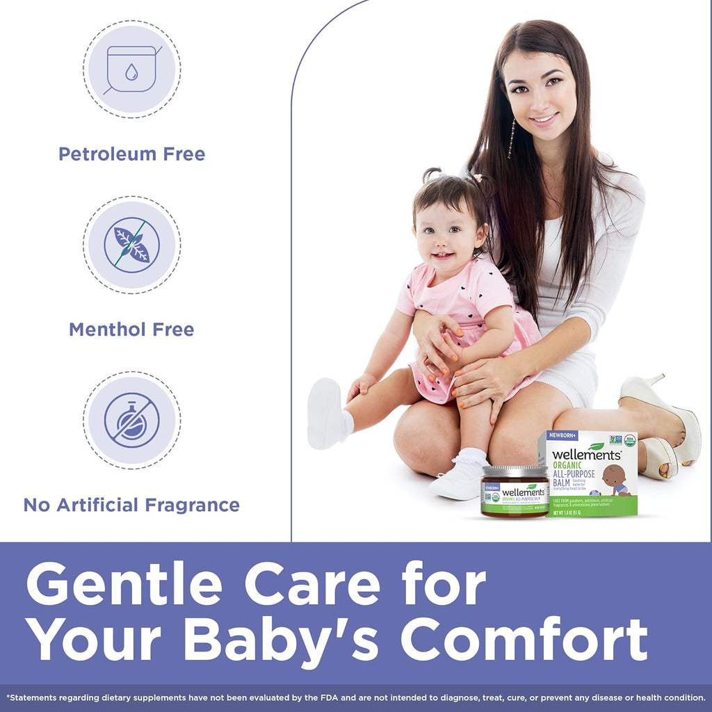 Organic All Purpose Balm for Babies and Kids (1.8 Fl Oz) | Gentle and Soothing All over Baby Ointment* for Dry, Chafed and Sensitive Skin | Free from Petroleum, Parabens and Fragrances