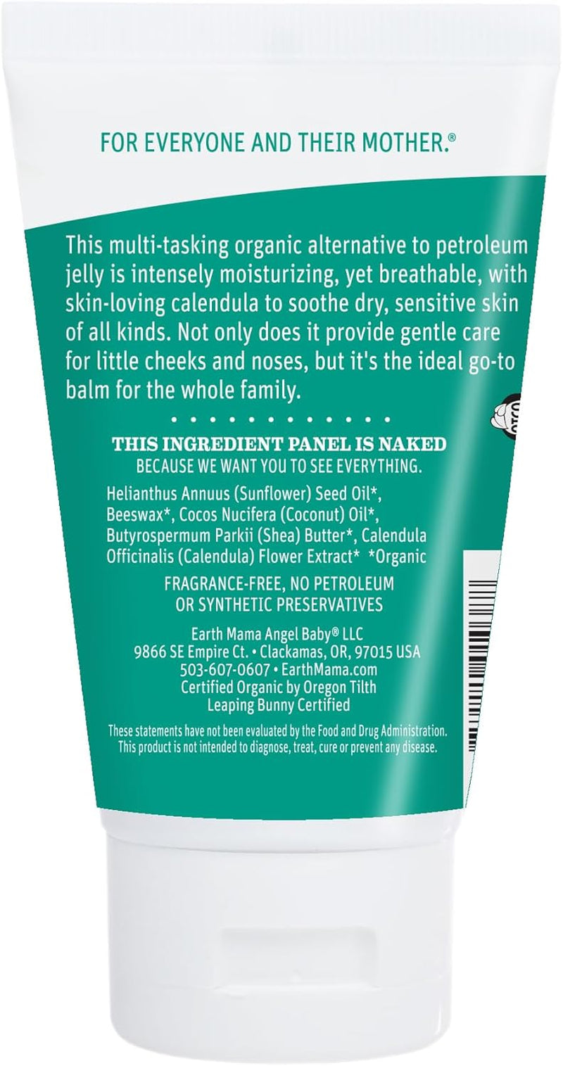 Organic Baby Face Nose & Cheek Balm | Moisturizer with Calendula Oil for Dry Skin Care, Natural Petroleum Jelly Alternative (2-Fluid Ounce)