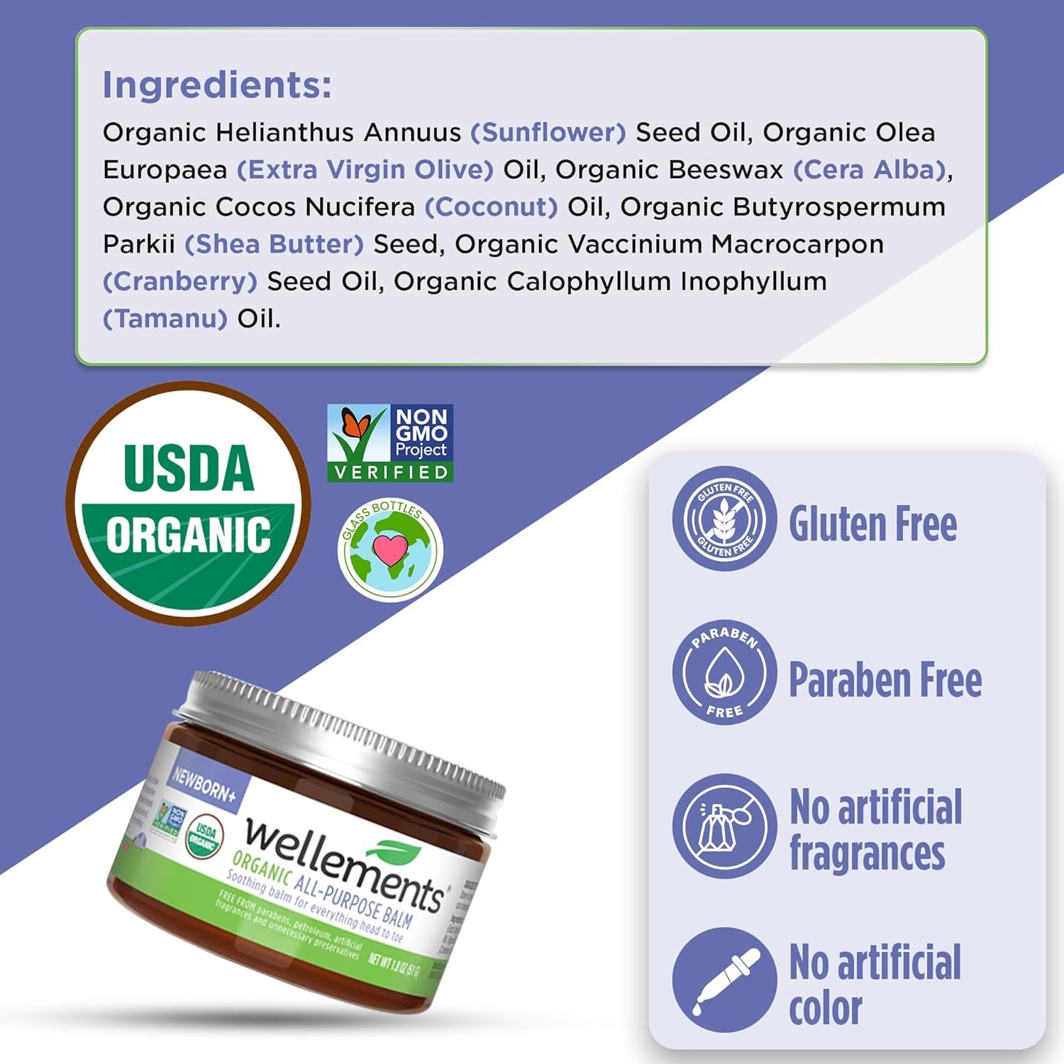 Organic All Purpose Balm for Babies and Kids (1.8 Fl Oz) | Gentle and Soothing All over Baby Ointment* for Dry, Chafed and Sensitive Skin | Free from Petroleum, Parabens and Fragrances