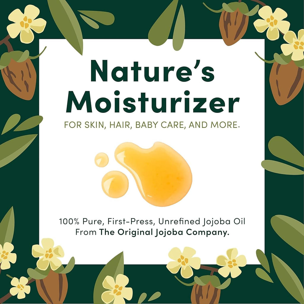 Organic Jojoba Baby Oil with Pump – 100% Pure Natural Unrefined Unscented Cold Pressed Jojoba Oil for Baby Hair, Infant Skin, Body Care (4.22 Oz)