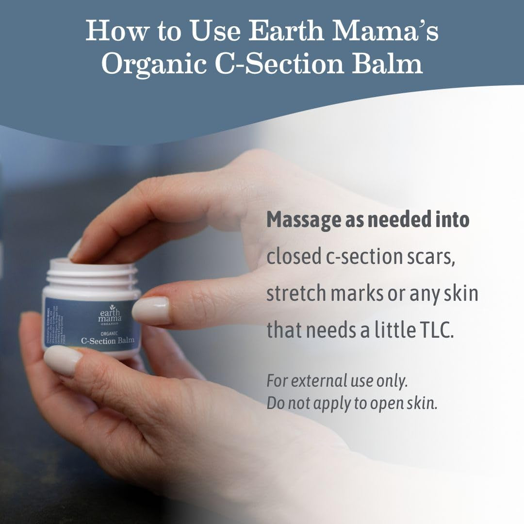 Organic C-Section Balm - 1 Oz - Certified Organic by Oregon Tilth Scar Balm for C-Section Recovery