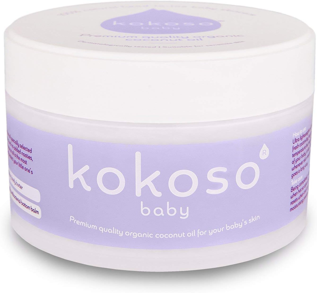 Baby Organic Coconut Oil – Moisturising 100% Natural Baby Oil for Baby Massage, Dry, Sensitive and Normal Baby Skin – 168G