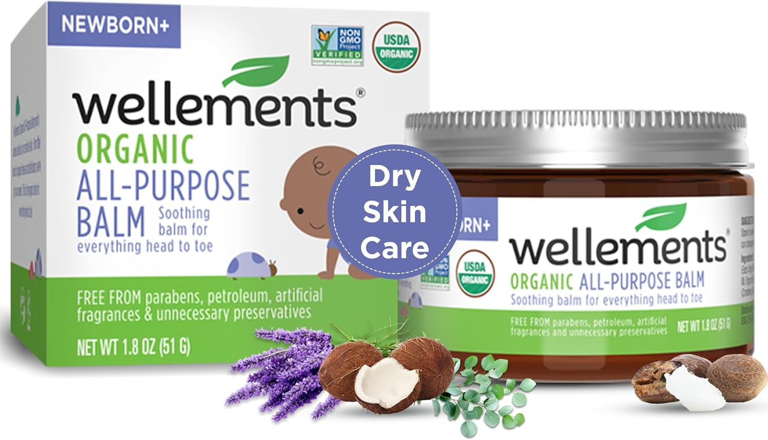 Organic All Purpose Balm for Babies and Kids (1.8 Fl Oz) | Gentle and Soothing All over Baby Ointment* for Dry, Chafed and Sensitive Skin | Free from Petroleum, Parabens and Fragrances