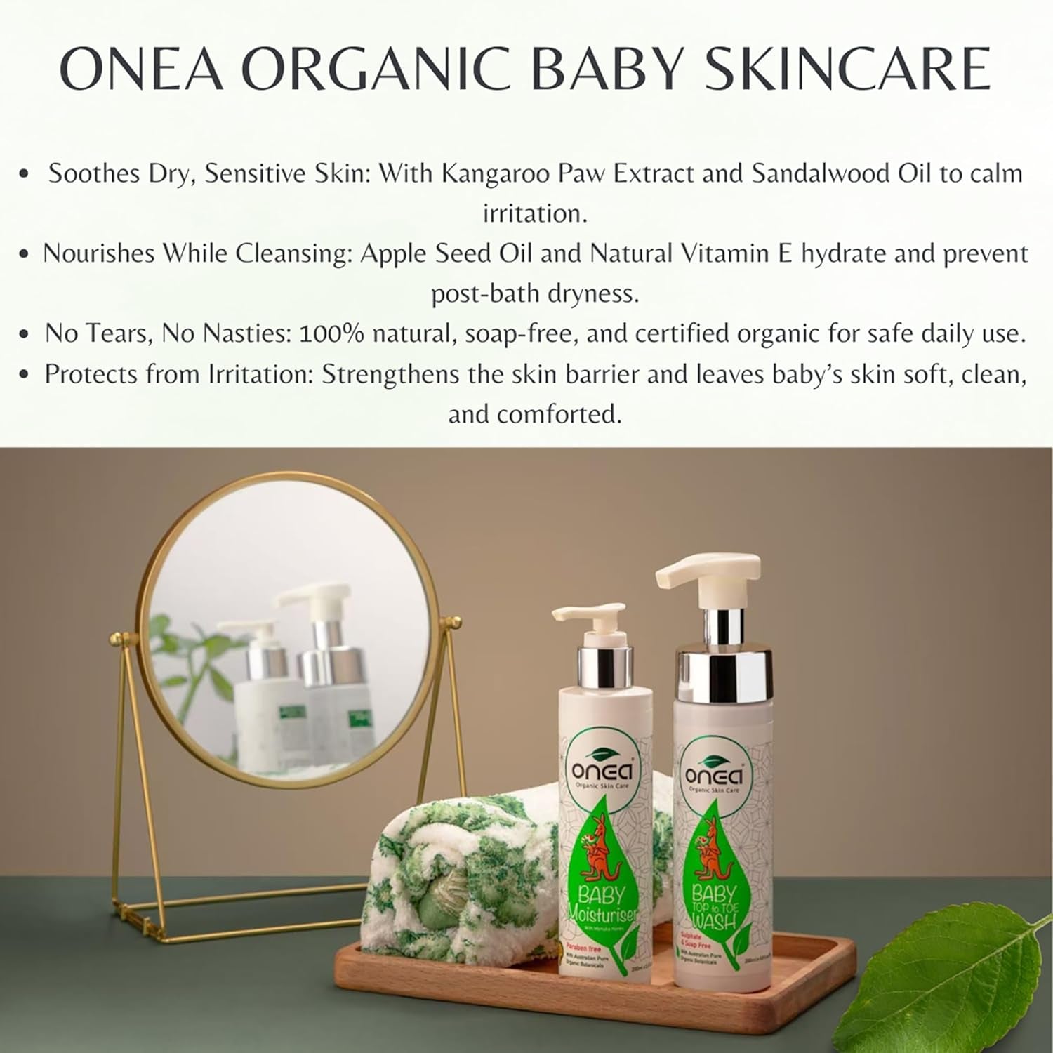 Organic Skincare Baby Gift Pack - Daily Care Baby & Mommy - Newborn Babies Set - Moisturizer & Massage Oil - Paraben & Sulphate Free - for New and Expecting Moms
