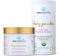 Organic Baby Powder & Diaper Rash Cream– USDA Organic Talc-Free Powder & Zinc Oxide Diaper Cream to Help Soothe, Moisturize & Protect Delicate Skin