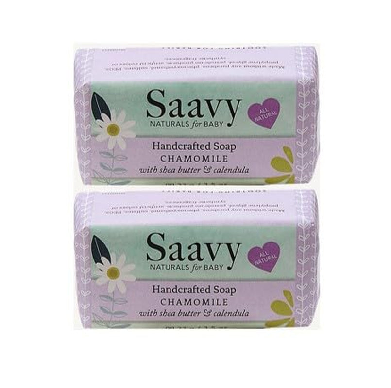 2 PACK Baby Chamomile 3.5 Oz Baby Bar Soap | Organic Skin Care for Infant Bath Time with Shea Butter & Moringa | Baby Shower Gifts |